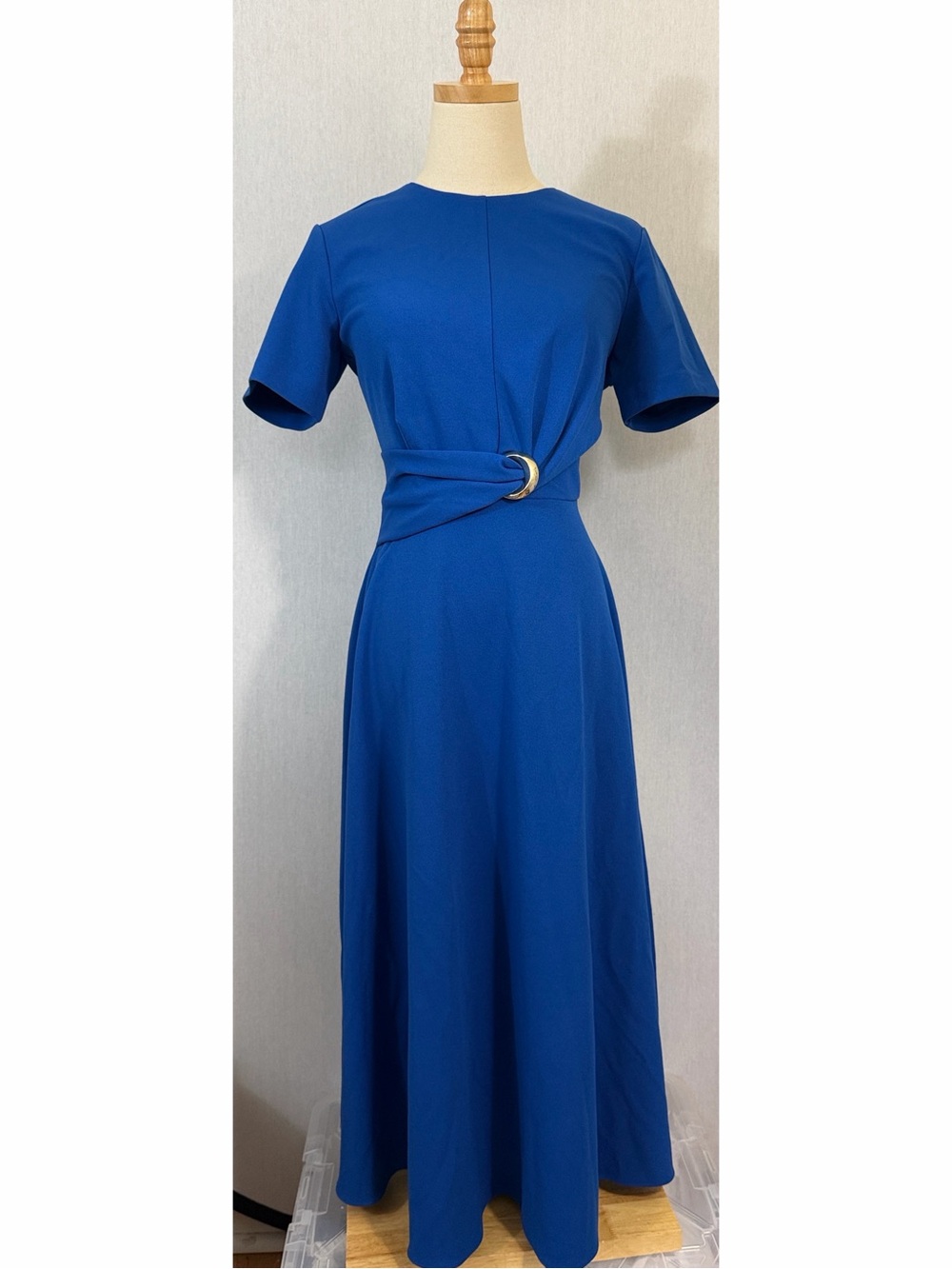NWT Alexia Admor Royal Blue Short-Sleeve Maxi Dress